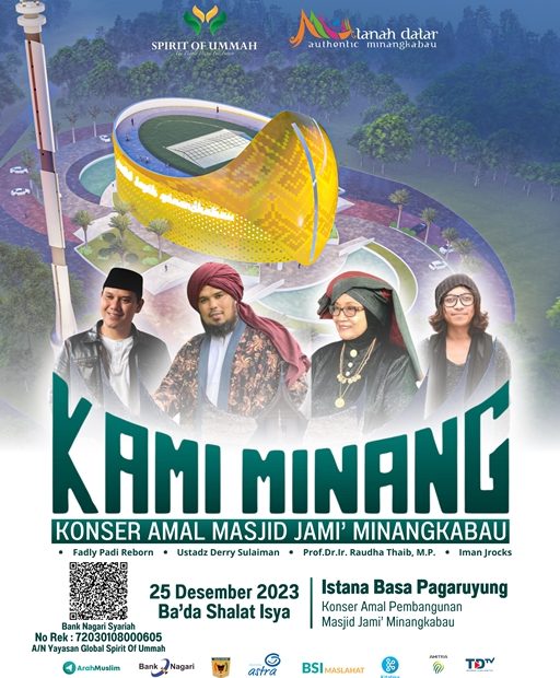 “KAMI MINANG” Konser Amal Masjid Jami’ Minangkabau di Batusangkar, Tanah Datar, Sumatra Barat